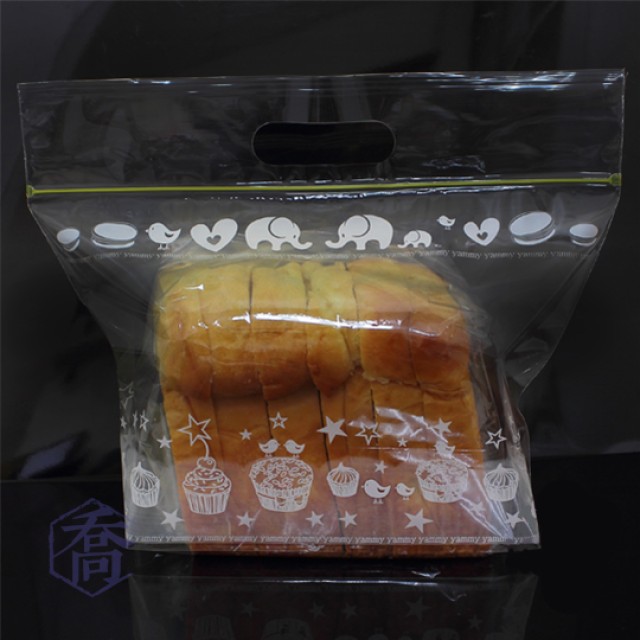 雅比美物(白)手提夾鏈微立袋(290*195+58*55mm)(50入/包)